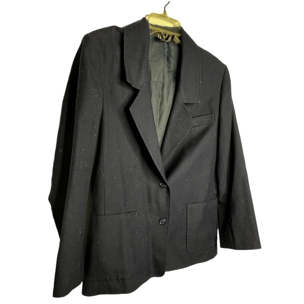 Vintage Dalton Black Wool Blazer View 2